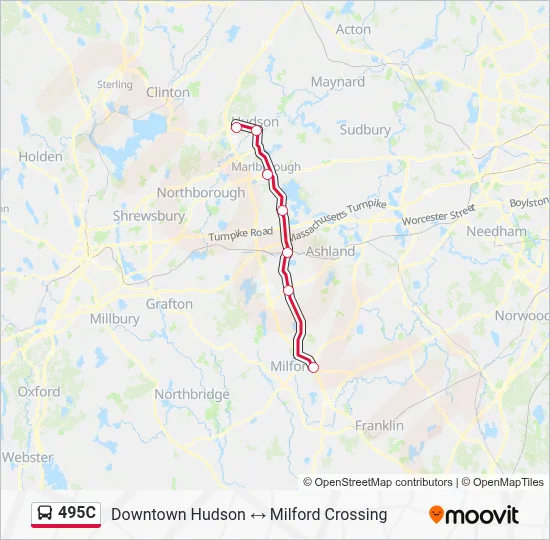 495C Bus Line Map