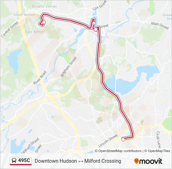 495C Bus Line Map