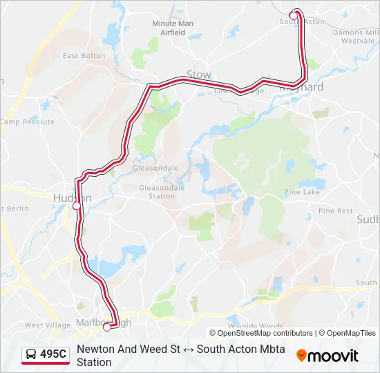 495C Bus Line Map