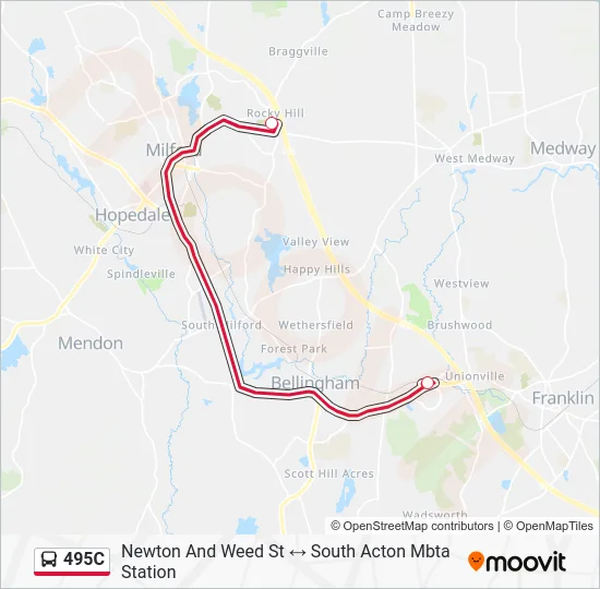 495C Bus Line Map