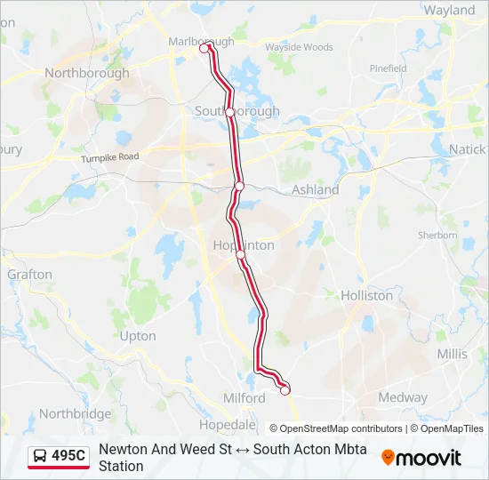 495C Bus Line Map