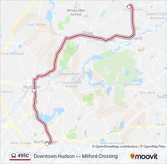 495C Bus Line Map