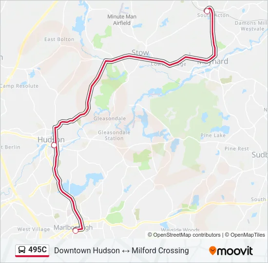 495C Bus Line Map