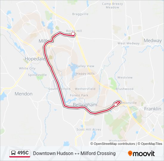 495C Bus Line Map