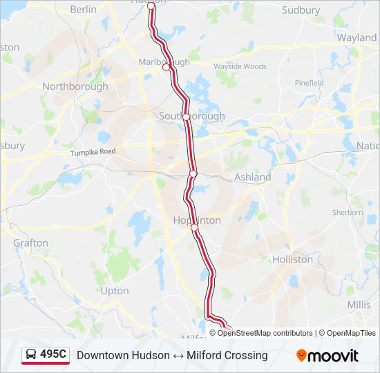 495C Bus Line Map