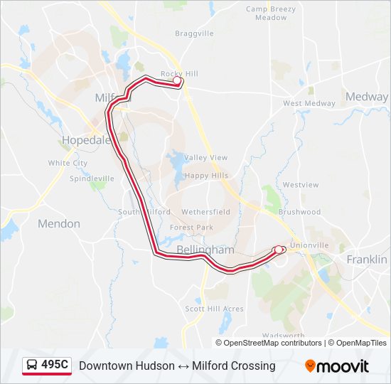 495C Bus Line Map