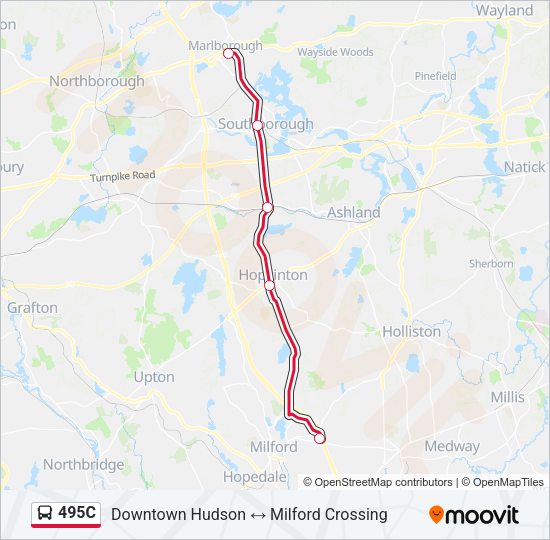495C Bus Line Map