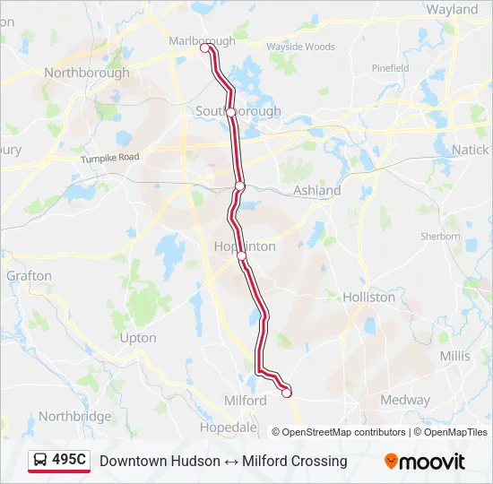 495C Bus Line Map