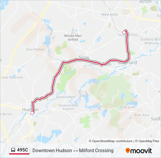 495C Bus Line Map