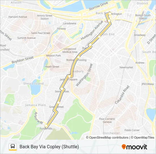 ORANGE LINE SHUTTLE Bus Line Map