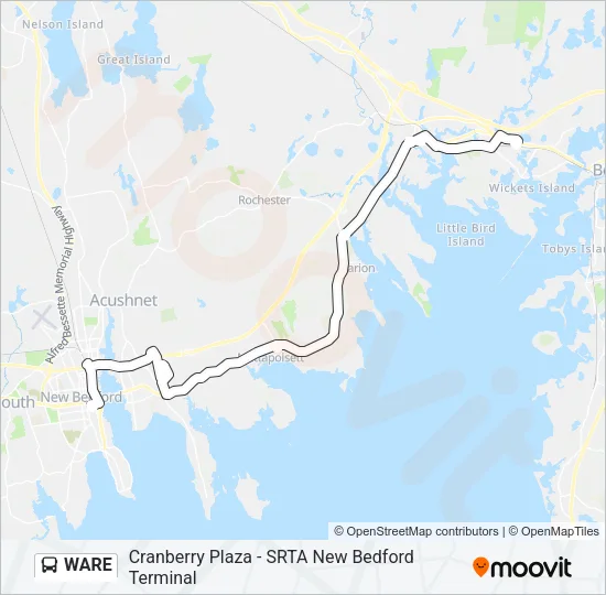 WARE Bus Line Map