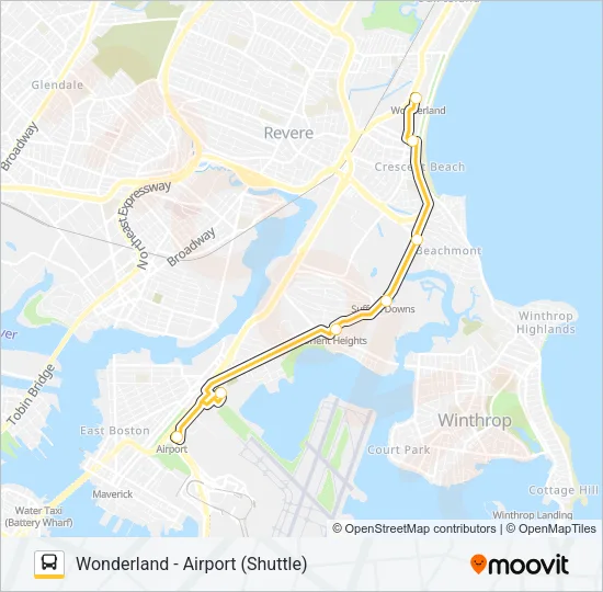 BLUE LINE SHUTTLE Bus Line Map