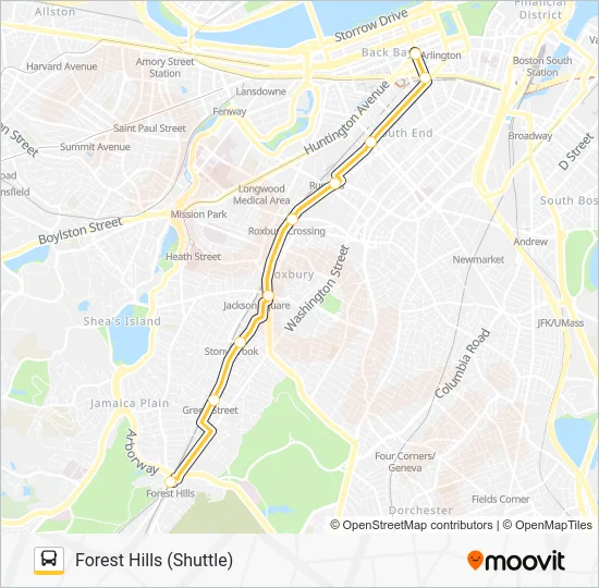 ORANGE LINE SHUTTLE Bus Line Map