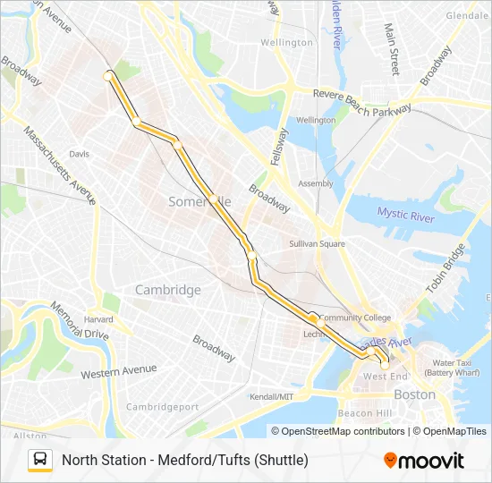 GREEN LINE E SHUTTLE Bus Line Map