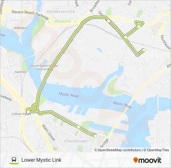 LOWER MYSTIC LINK Bus Line Map