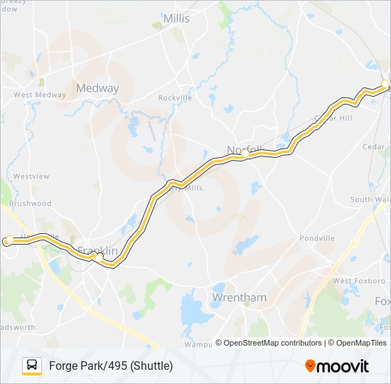 Mapa de FRANKLIN LINE SHUTTLE de autobús