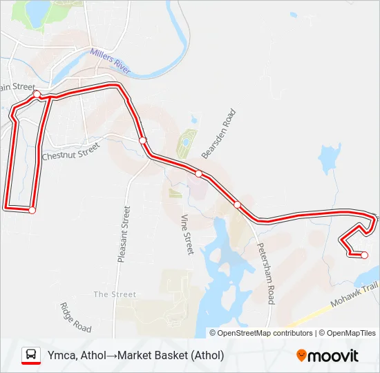 ATHOL/ORANGE SHUTTLE Bus Line Map
