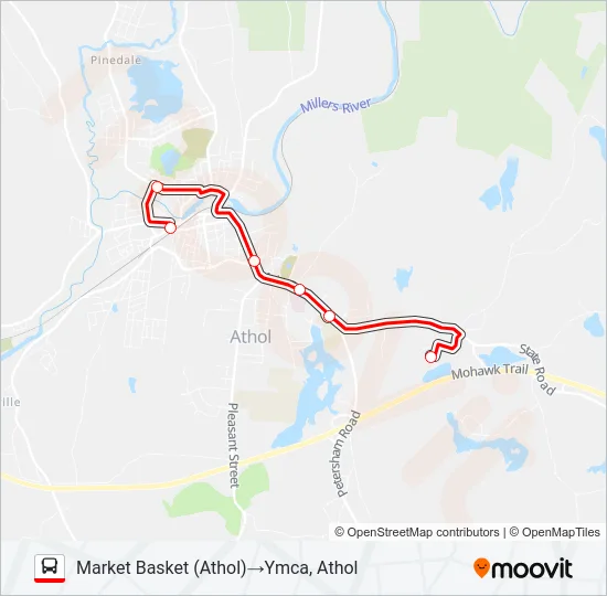 ATHOL/ORANGE SHUTTLE Bus Line Map