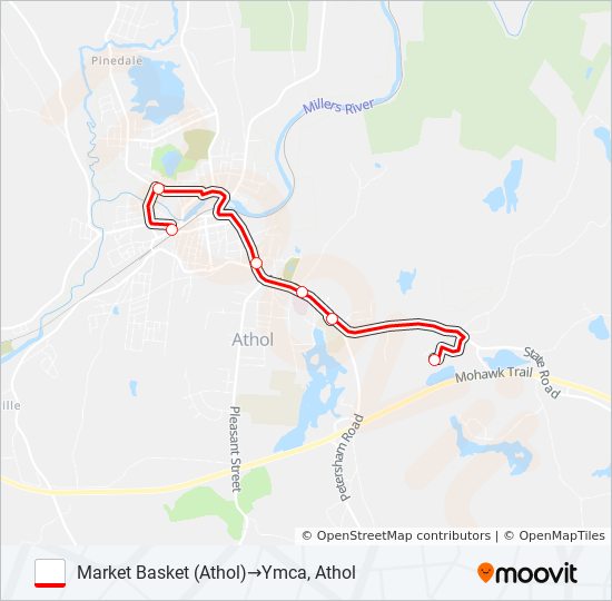ATHOL/ORANGE SHUTTLE bus Line Map