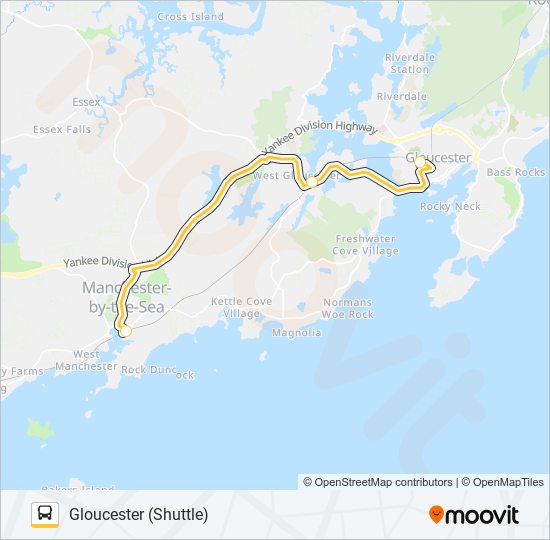 Mapa de ROCKPORT LINE SHUTTLE de autobús