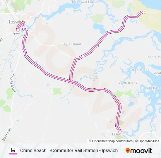 IPSWICH/ESSEX EXPLORER Bus Line Map