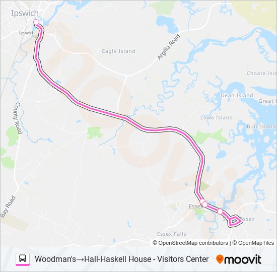 IPSWICH/ESSEX EXPLORER Bus Line Map