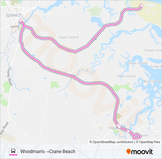 IPSWICH/ESSEX EXPLORER Bus Line Map