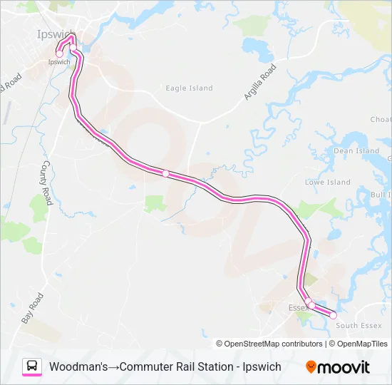 IPSWICH/ESSEX EXPLORER Bus Line Map