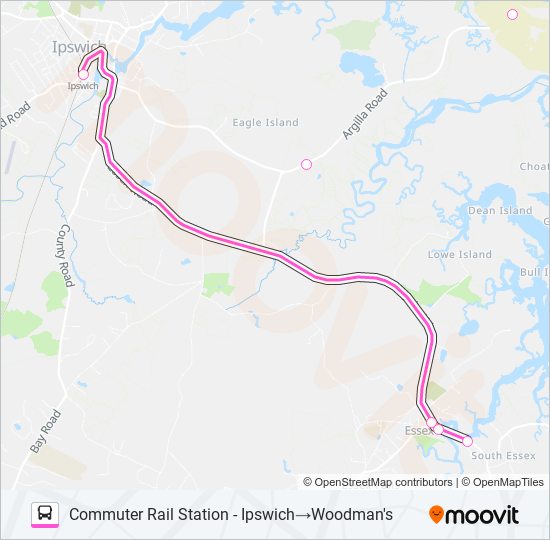 IPSWICH/ESSEX EXPLORER Bus Line Map