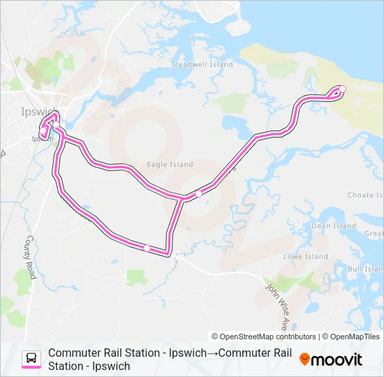 IPSWICH/ESSEX EXPLORER Bus Line Map