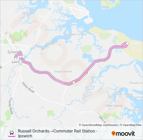 IPSWICH/ESSEX EXPLORER Bus Line Map