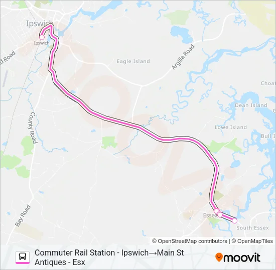 IPSWICH/ESSEX EXPLORER Bus Line Map