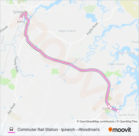IPSWICH/ESSEX EXPLORER Bus Line Map