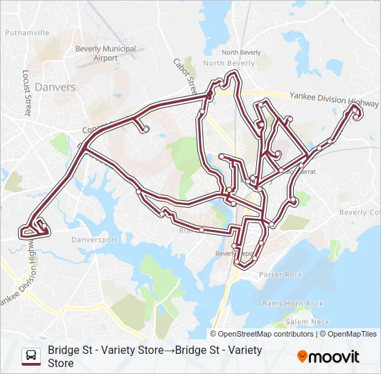 CITY OF BEVERLY SHUTTLE Bus Line Map