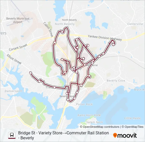 CITY OF BEVERLY SHUTTLE Bus Line Map