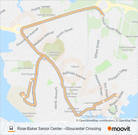 GLOUCESTER CROSSING/BUSINESS EXPRESS bus Line Map