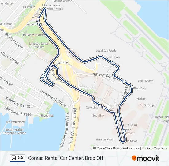 55 Bus Line Map