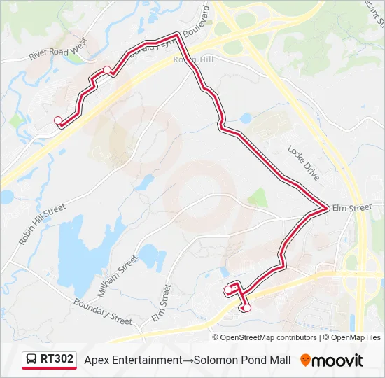 RT302 Bus Line Map