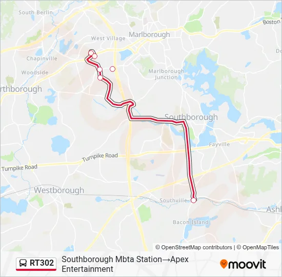RT302 Bus Line Map