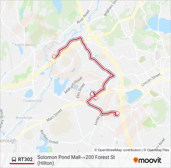 RT302 Bus Line Map