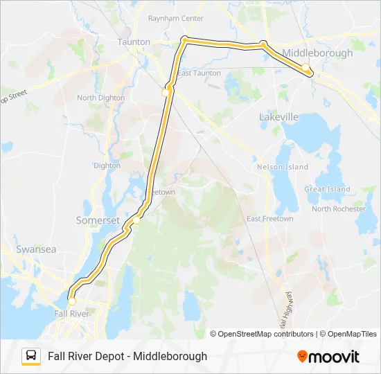 FALL RIVER SHUTTLE Bus Line Map