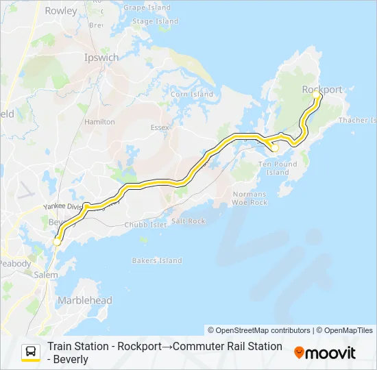 BEVERLY COMMUTER Bus Line Map