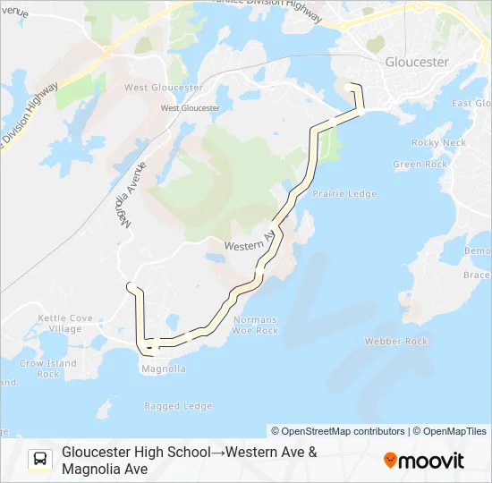 MAGNOLIA TO GHS Bus Line Map