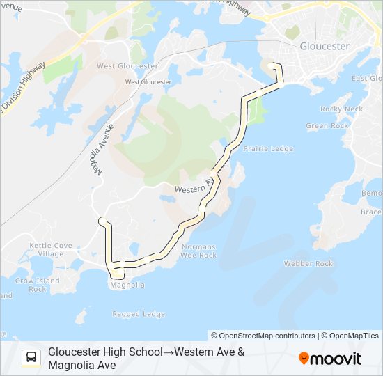 Mapa de MAGNOLIA TO GHS de autobús
