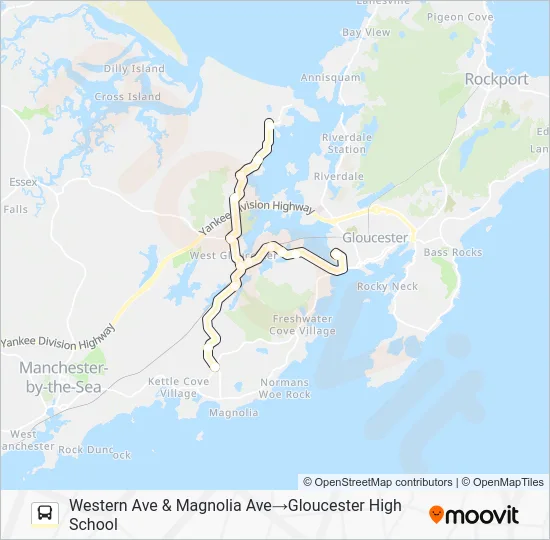 MAGNOLIA AVE, ATLANTIC ST TO GHS Bus Line Map