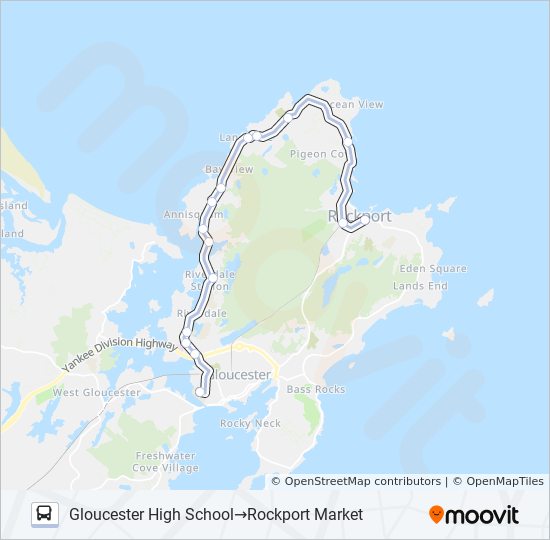 ROCKPORT, LANESVILLE, WASHINGTON ST TO GHS Bus Line Map