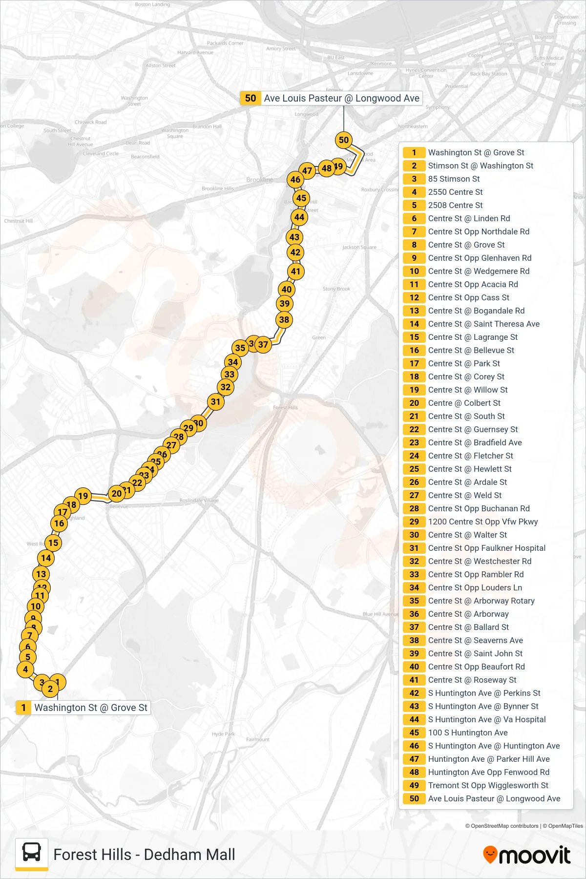 35 bus Line (Avenue Louis Pasteur) route and stops on a map
