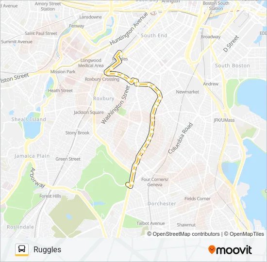 45 Bus Line Map