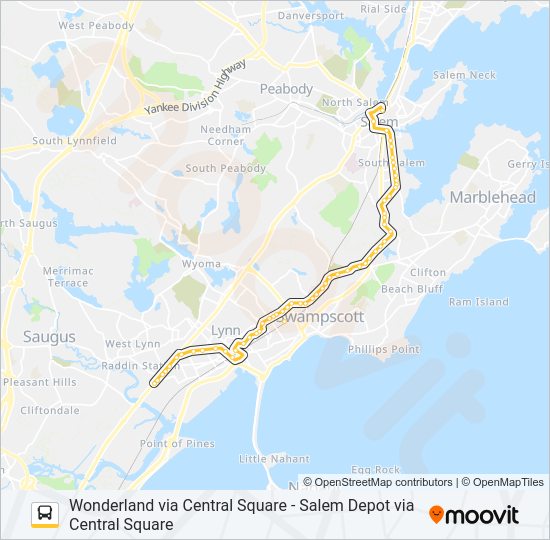 455 Bus Line Map