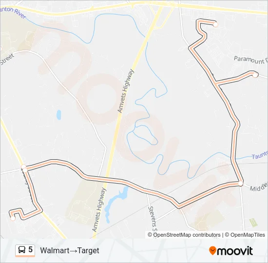 5 Bus Line Map